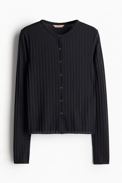 Rib-knit cardigan