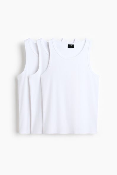 3-pack Slim Fit Ribbed vest tops