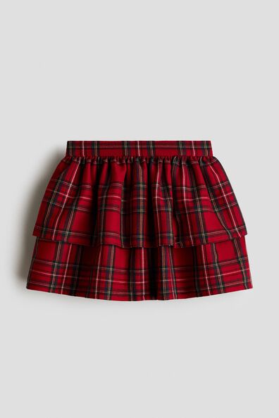 Tiered twill skirt