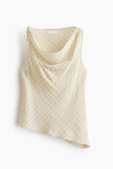 Asymmetric cowl-neck top