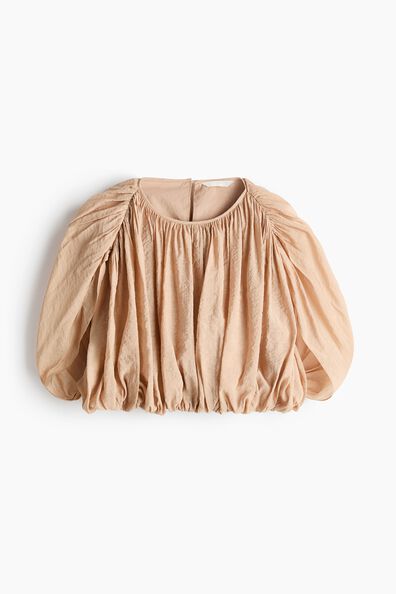 Bubble-hem crêpe top