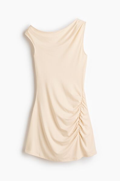 Gathered one-shoulder dress