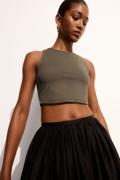 Cropped microfibre vest top