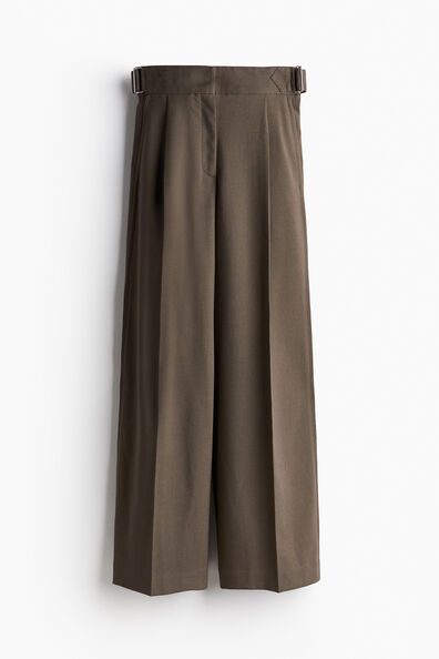 Wide twill trousers