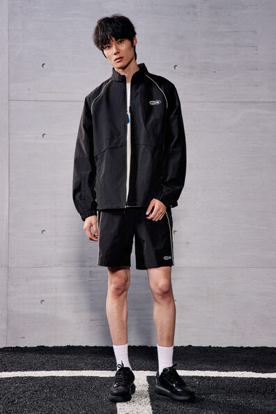 Loose Fit Zip-through nylon shirt