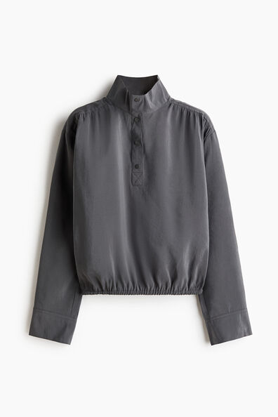 Modal-blend bubble-hem blouse