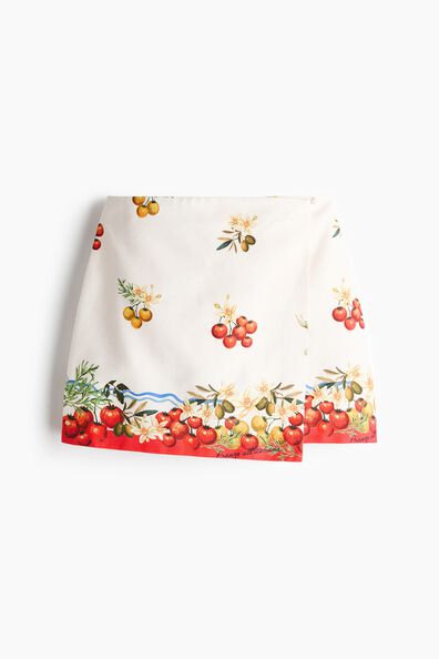 Cotton wrap skirt
