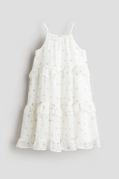 Frill-trimmed strappy dress