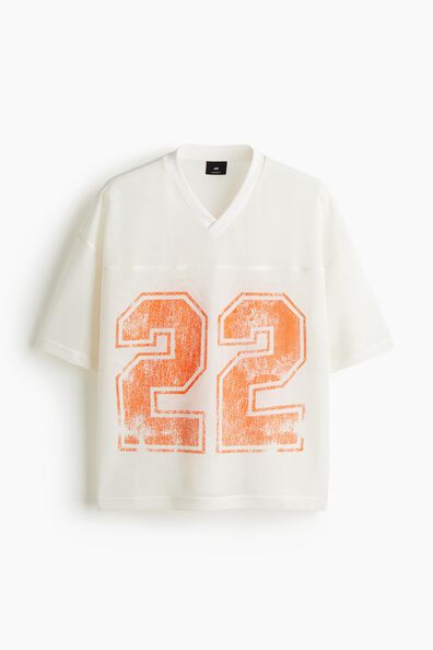 Oversized Fit Printed mesh T-shirt
