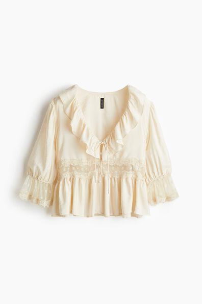 Lace-detail blouse