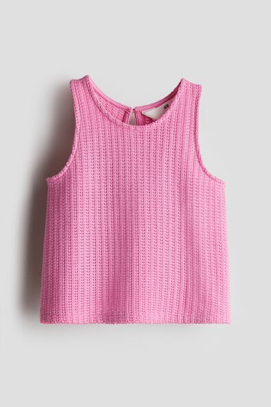 Textured-knit vest top