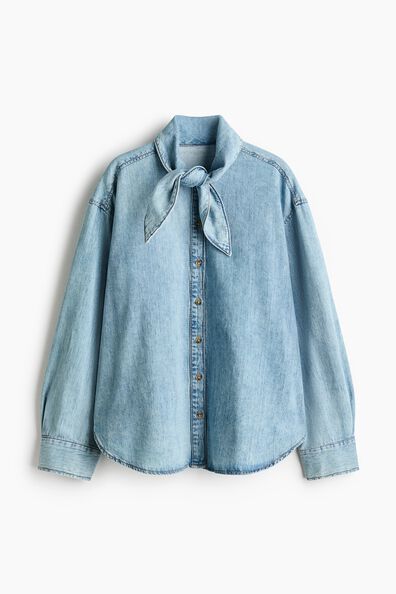 Scarf-collar shirt