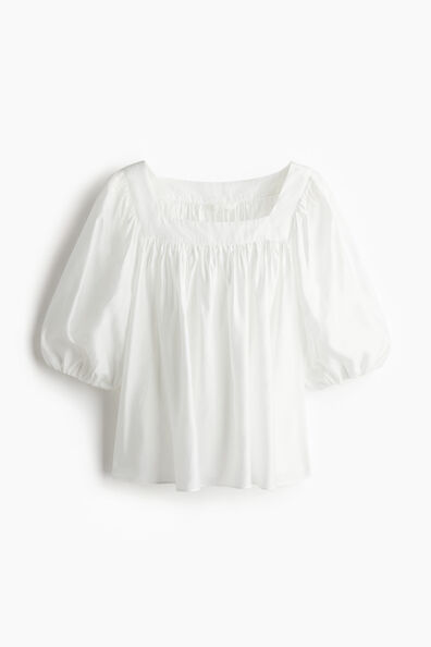 Balloon-sleeved blouse
