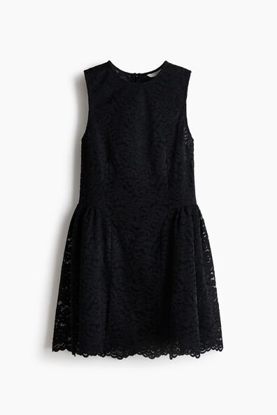 Flared-skirt lace dress