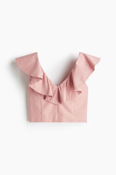 Flounce-trimmed top