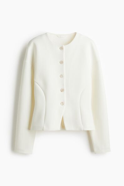 Collarless scuba blazer