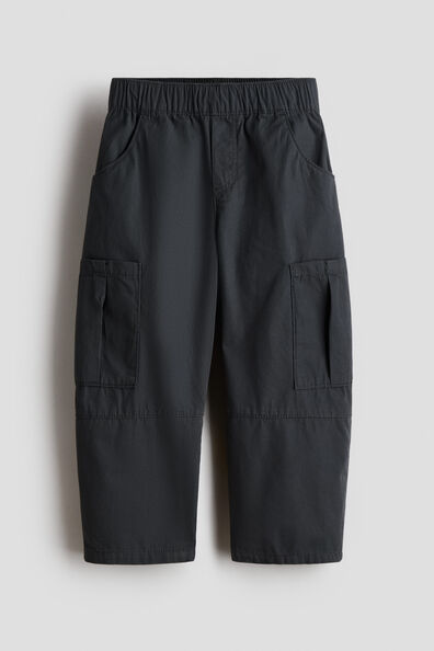 Barrel-leg poplin joggers