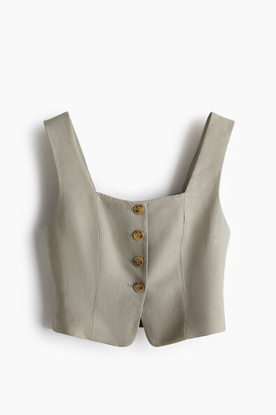 Linen-blend waistcoat