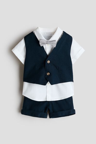 4-piece linen-blend dressy set
