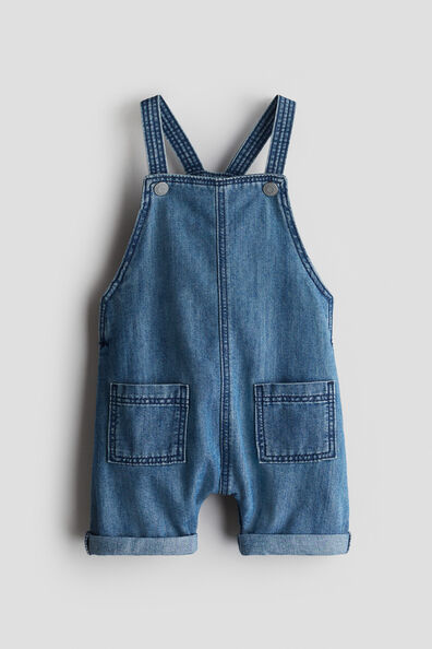 Denim dungaree shorts