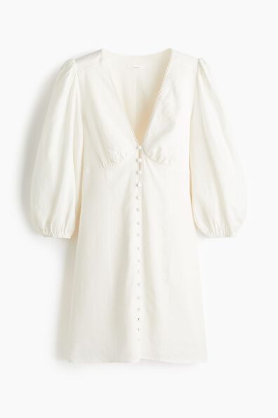 Linen-blend dress