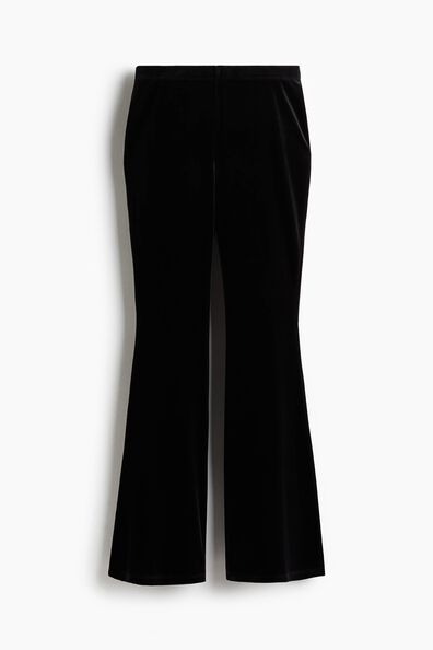 Flared velour trousers