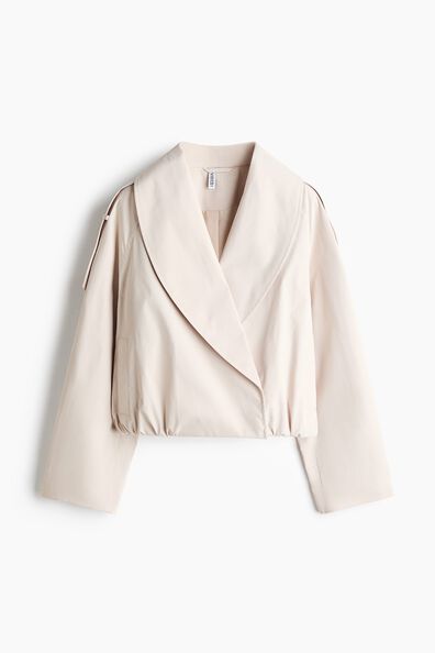 Shawl-collared twill jacket