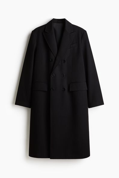 Relaxed Fit Double-breasted twill coat