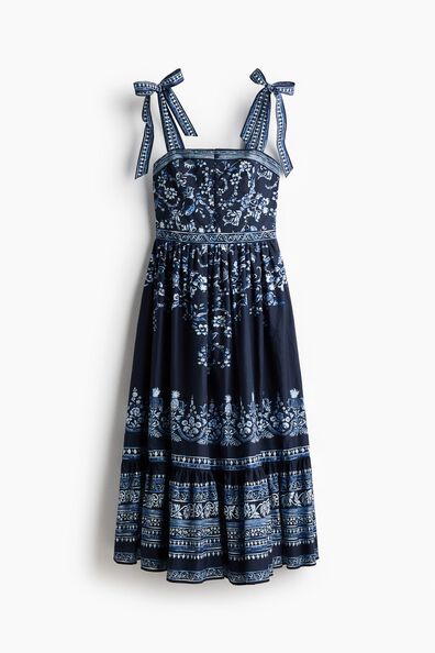 Tie-strap cotton dress
