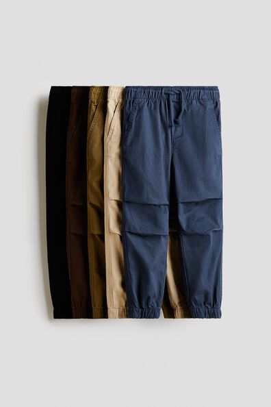 5-pack twill joggers