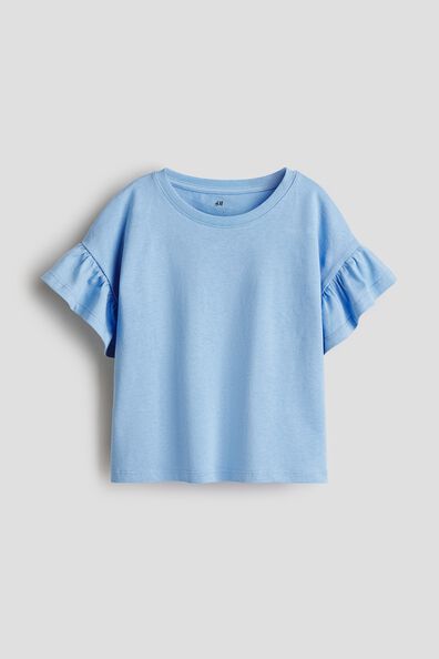 Flutter-sleeved cotton top