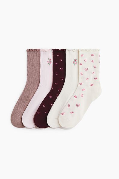 5-pack rib-knit socks
