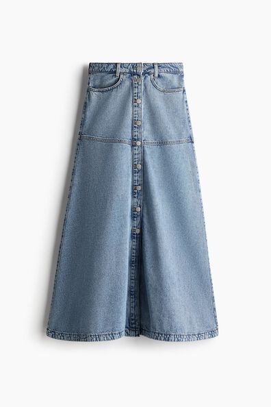 A-line denim skirt