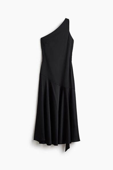Scarf-detail satin dress