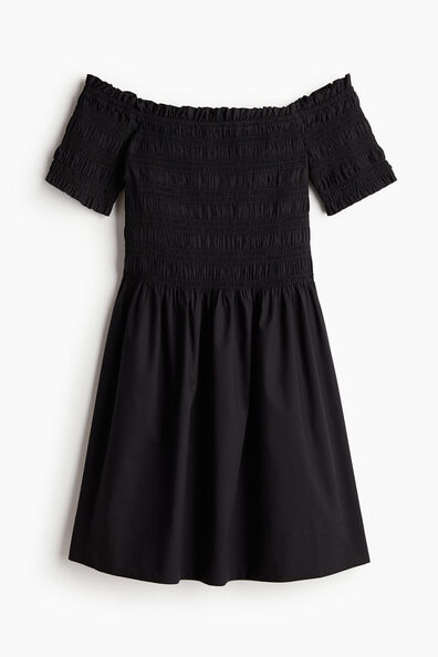 Smocked off-the-shoulder dress