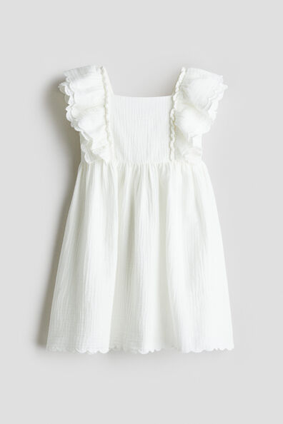 Scalloped-trim dress