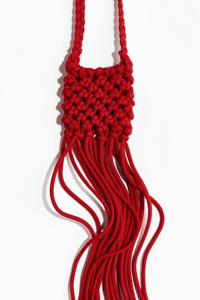 Fringed net crossbody bag