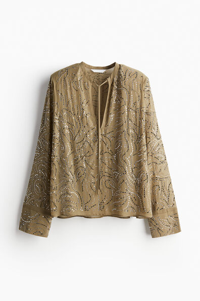 Rhinestone-embellished blouse