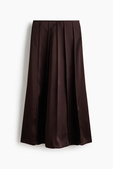 A-line satin skirt