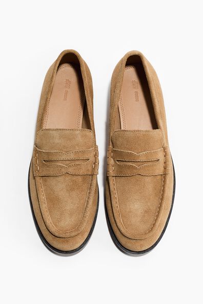 Split suede loafers