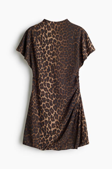 Draped turtleneck dress