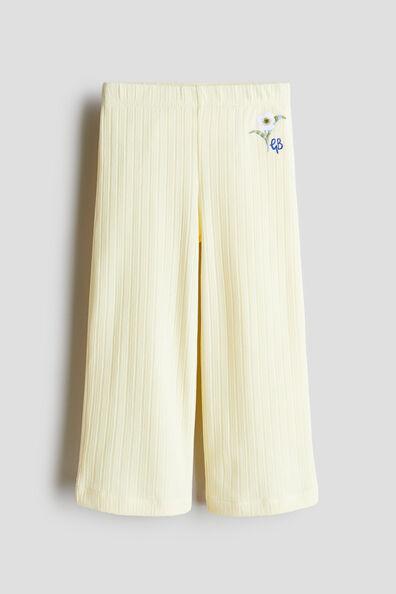 Pointelle jersey trousers