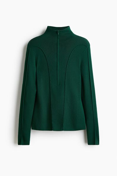 Zip-top turtleneck top
