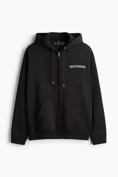 Loose Fit Printed zip-through hoodie