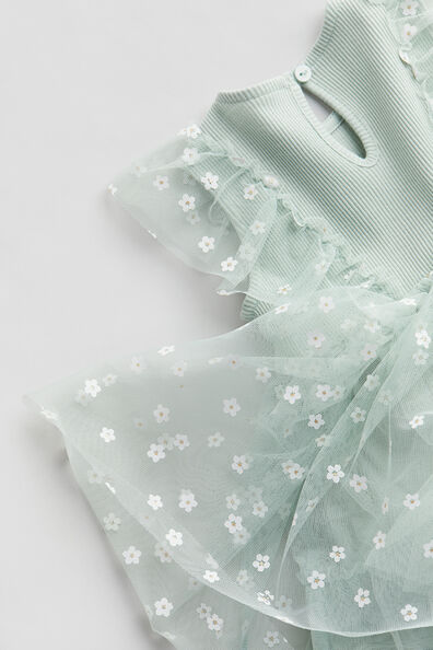 Patterned tulle dress