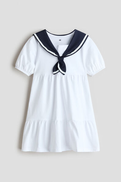 Sailor-collared cotton dress