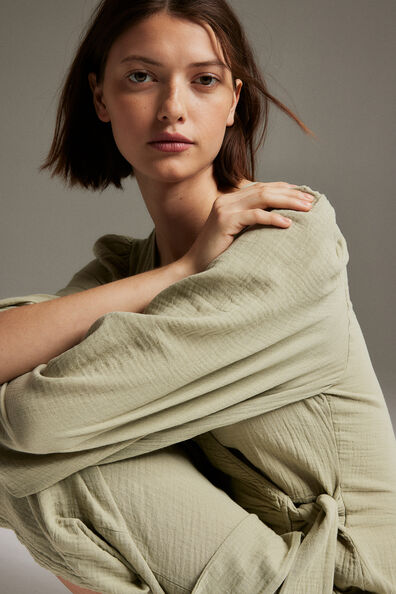 Muslin wrap dress