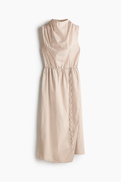 Gathered wrap-skirt dress