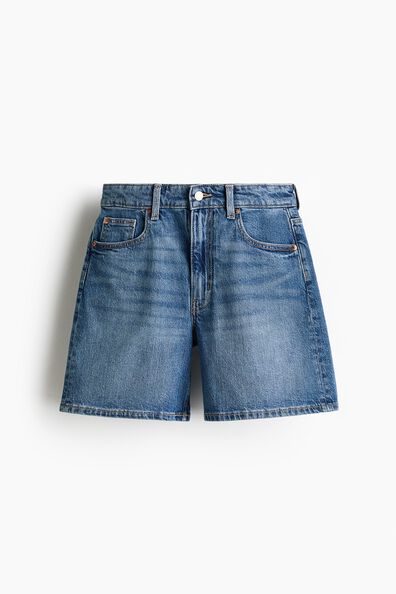 High-waisted denim shorts