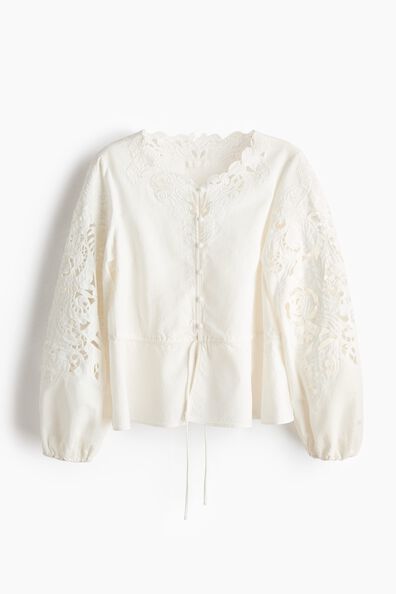 Broderie anglaise peplum blouse